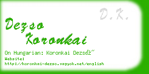 dezso koronkai business card